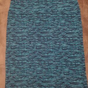Lularoe Cassie heathered look blue pencil skirt EUC Size XL